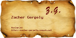 Zacher Gergely névjegykártya